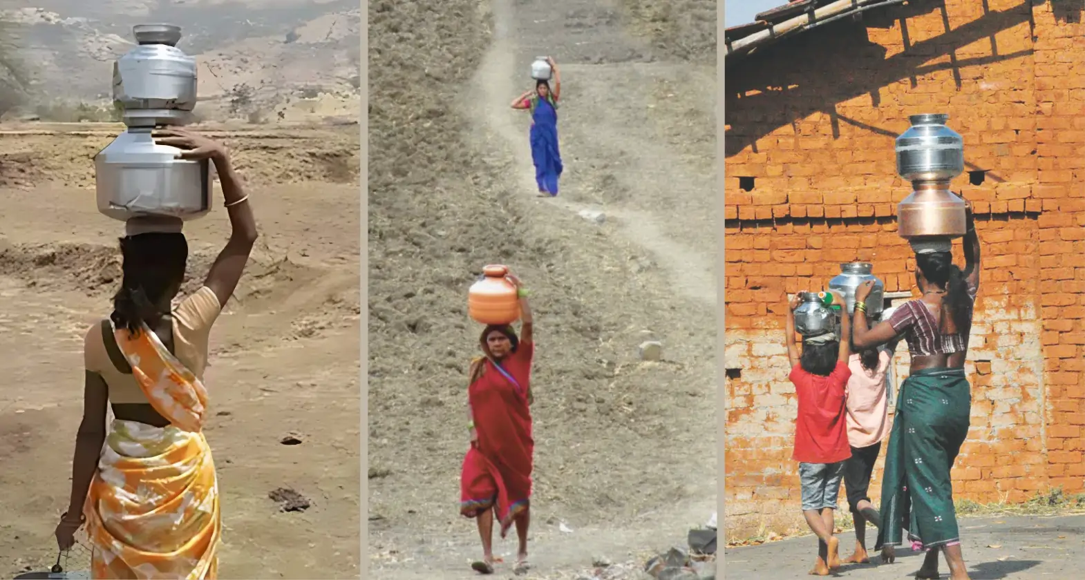 water crises maharashtra women suffering header